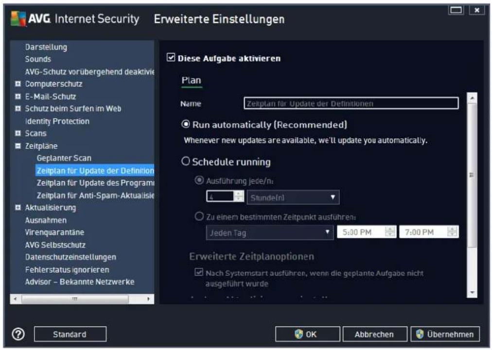 AVG Ultimate 2014 - Optionen für das Herunterfahren des Computers - 2