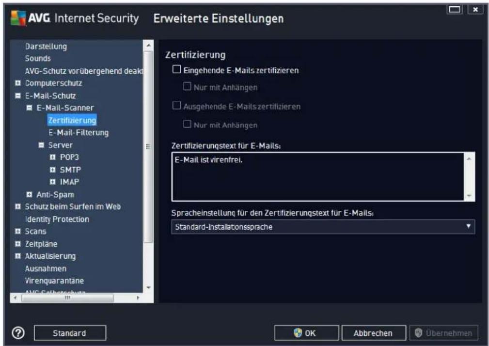 AVG Ultimate 2014 - Berichte über E-Mail-Anhänge - 1