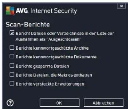 AVG Ultimate 2014 - Zusätzliche Scan-Berichte einstellen ... - 1