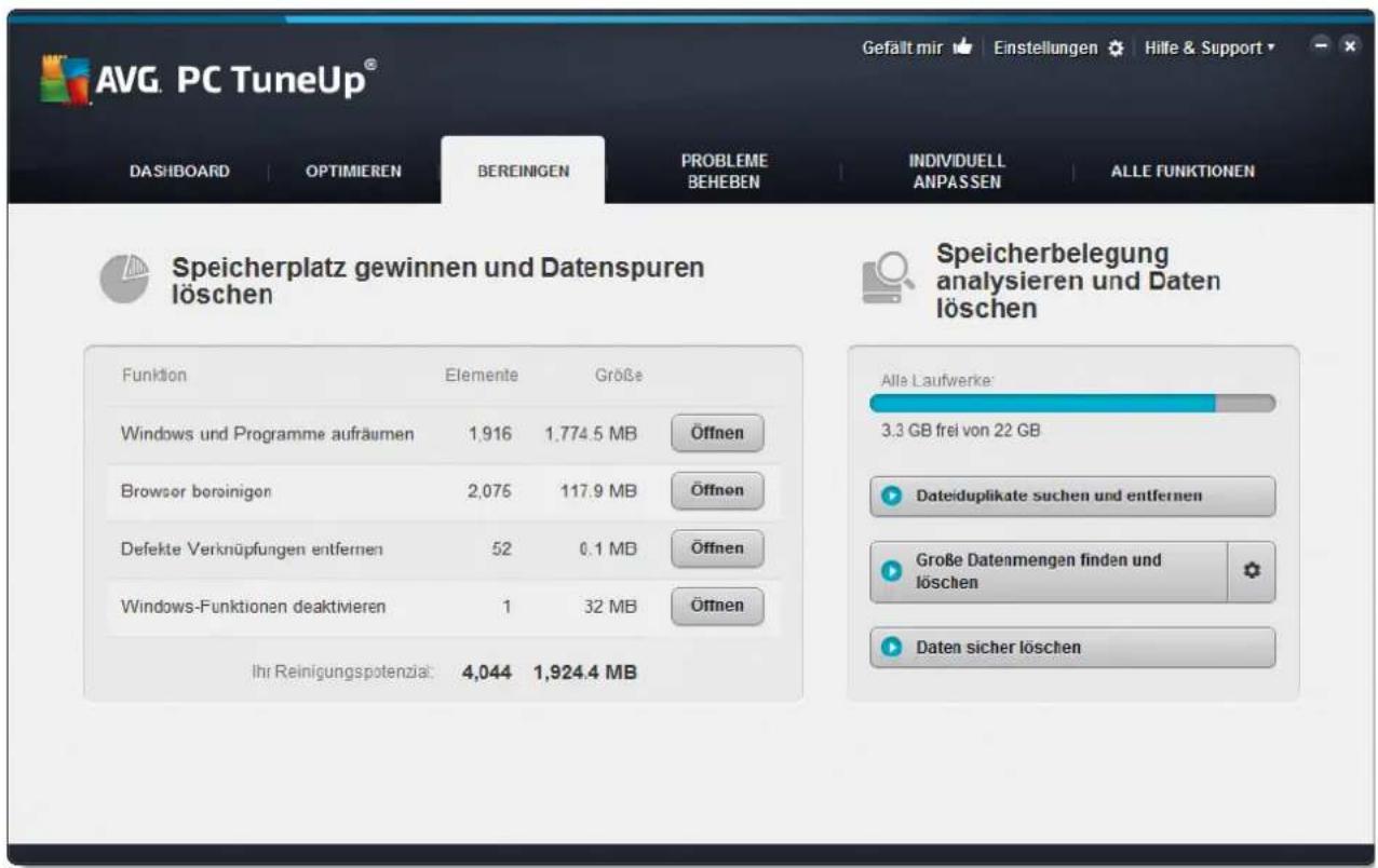 AVG Ultimate 2014 - Aufräumen - 1