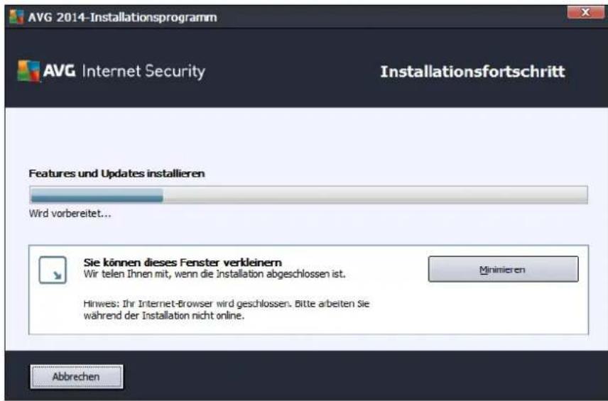 AVG Ultimate 2014 - Installationsfortschritt - 1