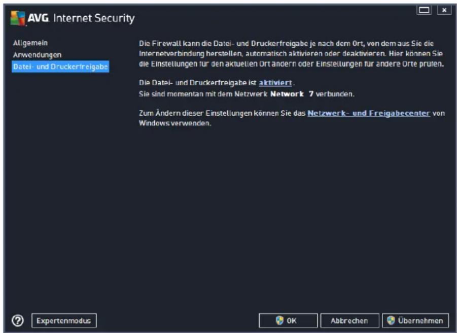 AVG Ultimate 2014 - Datei- und Druckerfreigabe - 1