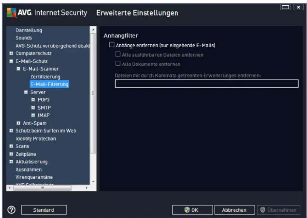 AVG Ultimate 2014 - Berichte über E-Mail-Anhänge - 2
