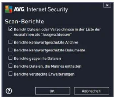 AVG Ultimate 2014 - Zusätzliche Scan-Berichte einstellen - 1