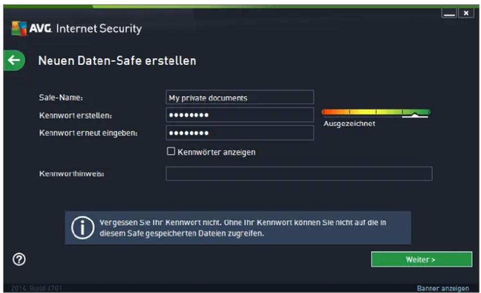 AVG Ultimate 2014 - So erstellen Sie einen Daten-Safe - 1