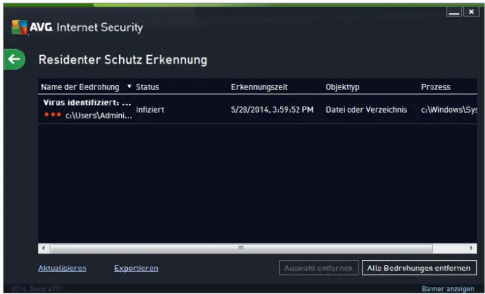 AVG Ultimate 2014 - Residenter Schutz – Ergebnisse - 2