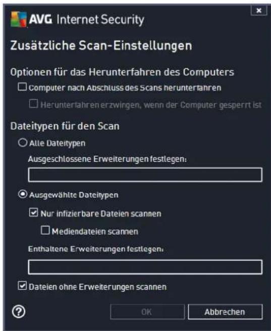AVG Ultimate 2014 - Bearbeitung der Scan-Konfiguration - 2