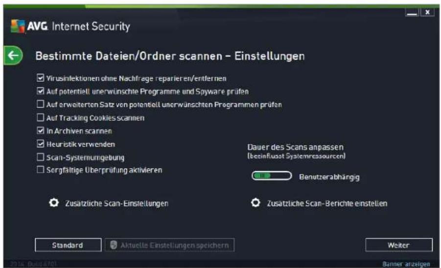 AVG Protection 2014 - Bearbeitung der Scan-Konfiguration - 1