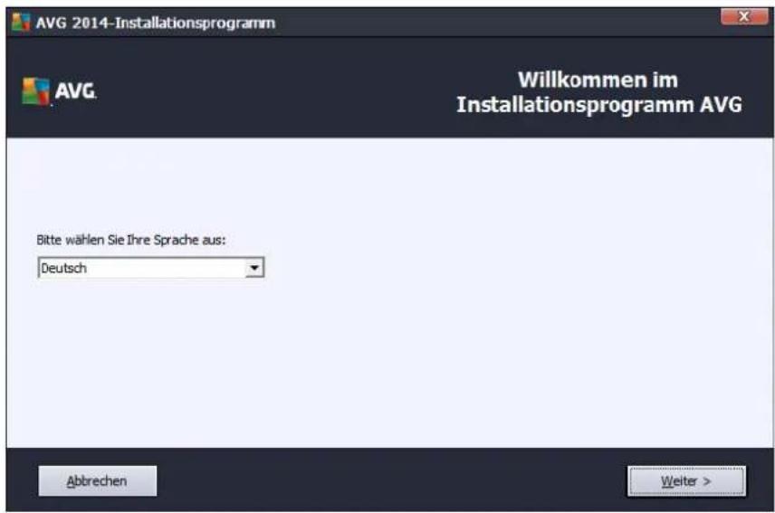 AVG Protection 2014 - Willkommen: Sprachauswahl - 1