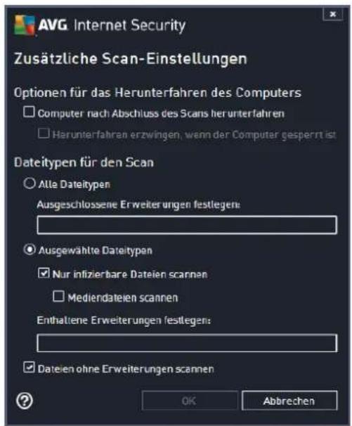 AVG Protection 2014 - Zusätzliche Scan-Einstellungen - 1
