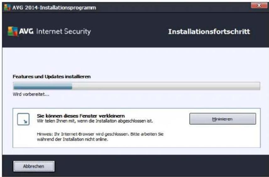 AVG Protection 2014 - Installationsfortschritt - 1