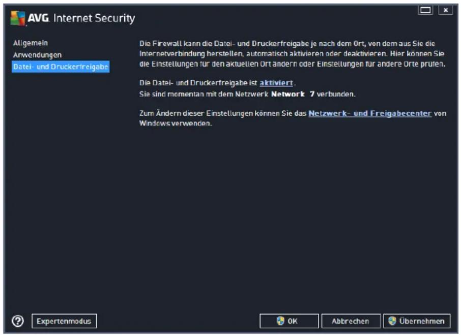 AVG Protection 2014 - Datei- und Druckerfreigabe - 1