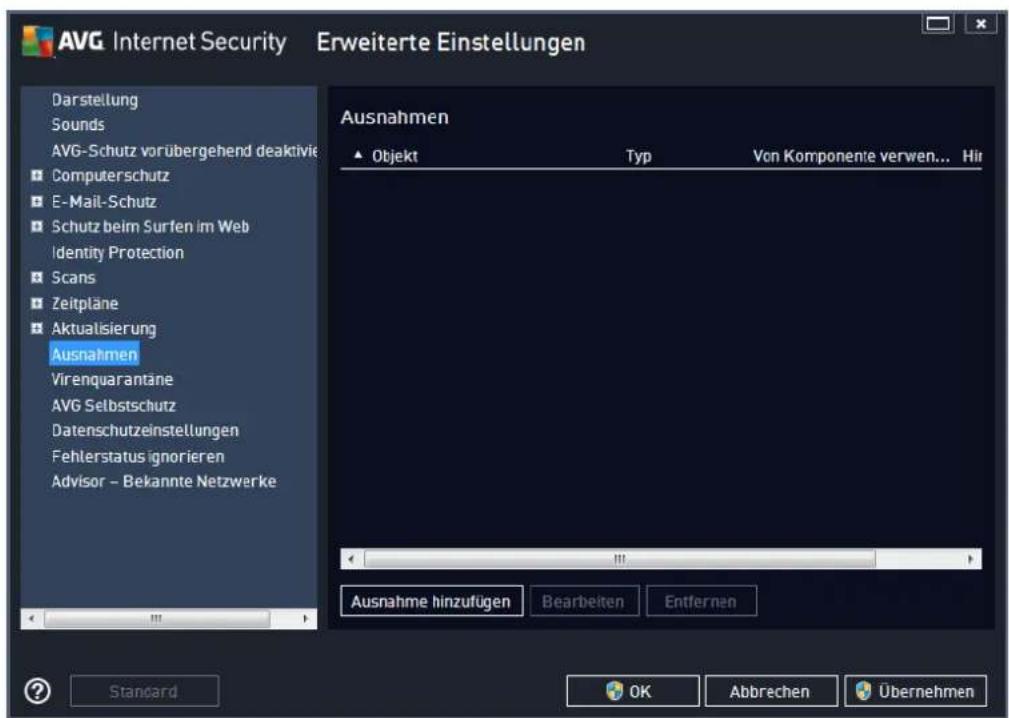 AVG Protection 2014 - Ausnahmen - 1