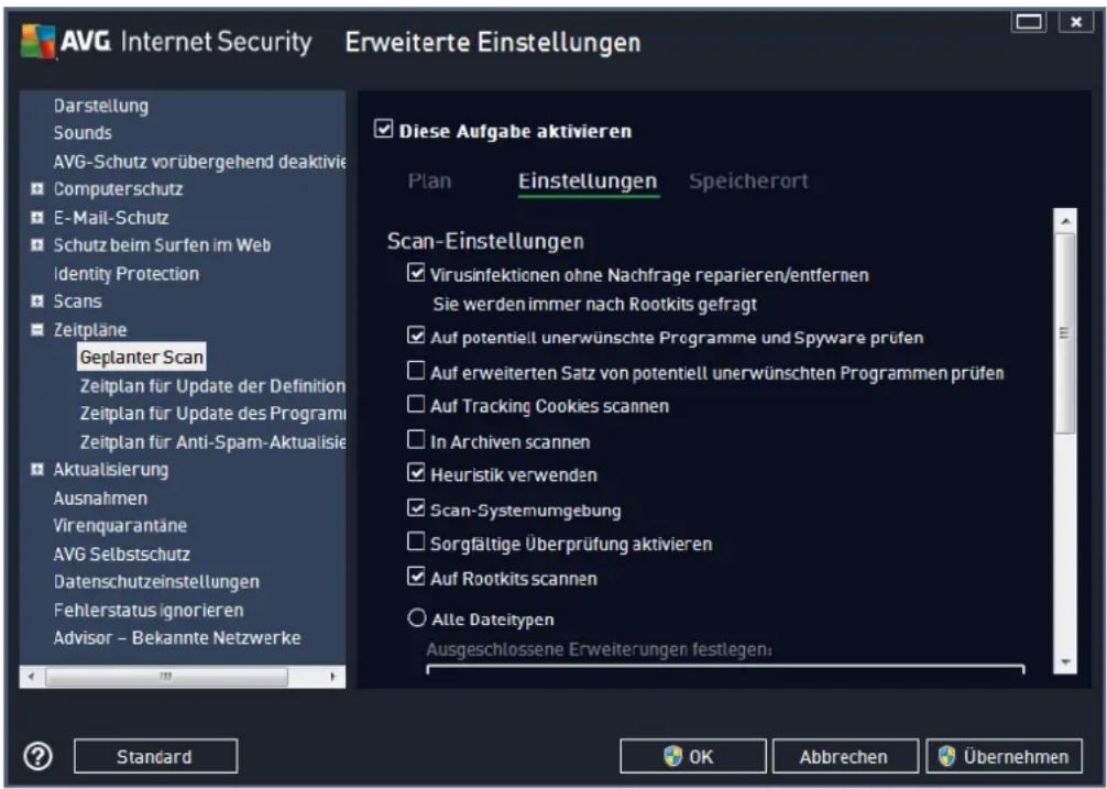 AVG Protection 2014 - Erweiterte Zeitplanoptionen - 1
