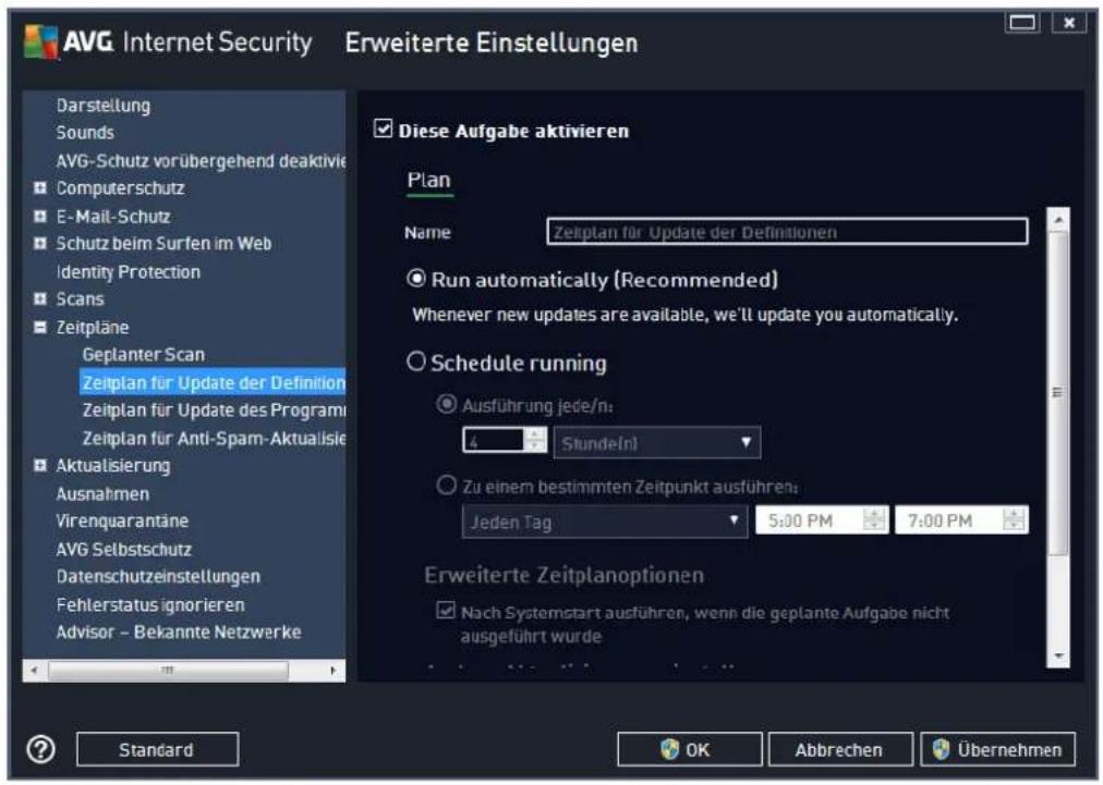 AVG Protection 2014 - Optionen für das Herunterfahren des Computers - 2