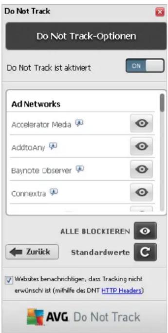 AVG Protection 2014 - AVG Do Not Track – Einstellungen - 1