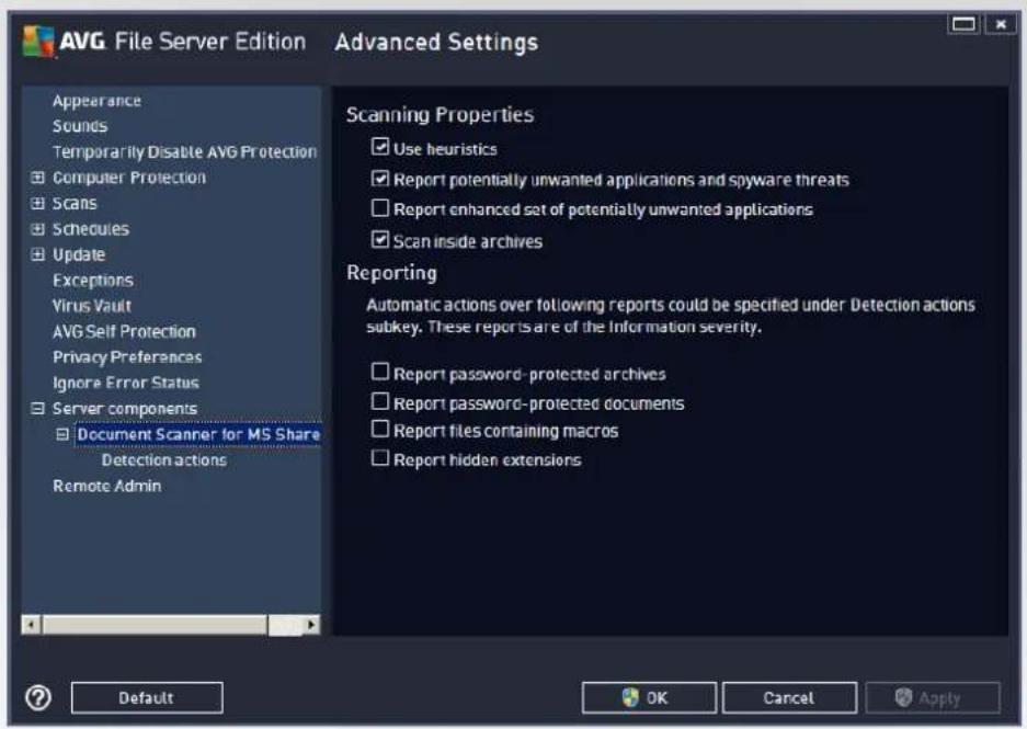 AVG File Server 2014 - General settings - 1