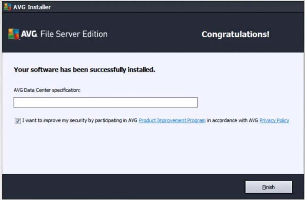 AVG File Server 2014 - Installation Completion - 1