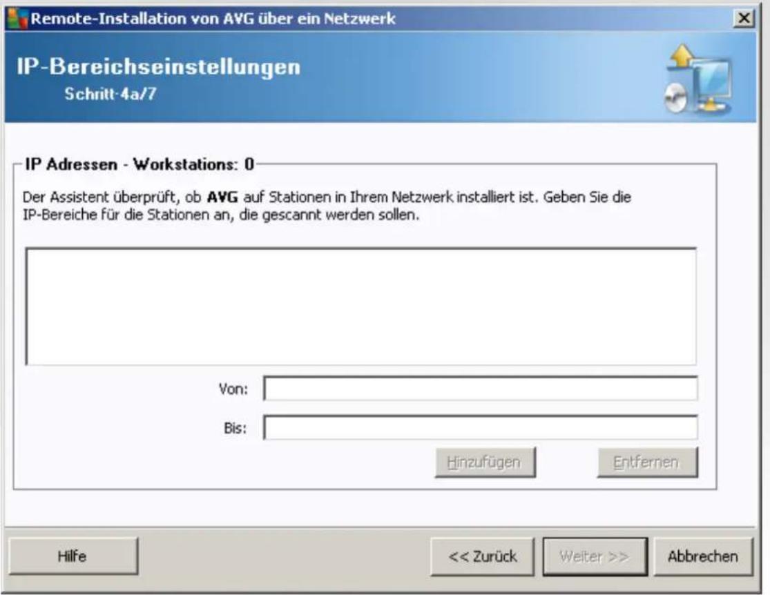 AVG AntiVirus Business Edition 2014 - Eingabe eines IP-Bereichs - 1