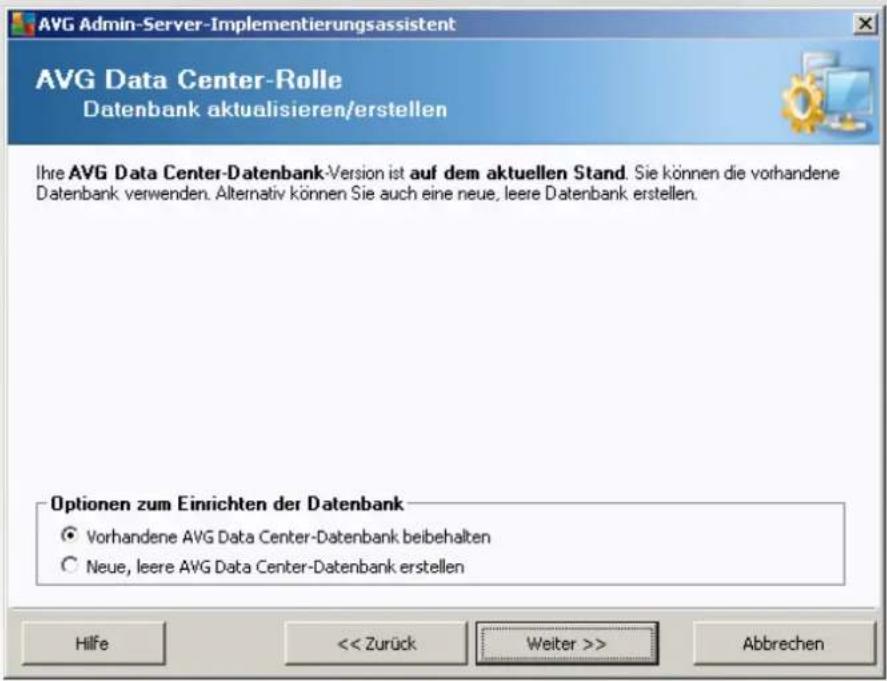 AVG AntiVirus Business Edition 2014 - • Vorhandene Data Center-Datenbank aktualisieren - 1