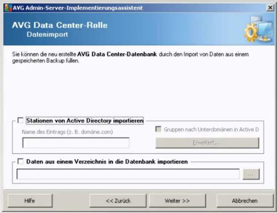 AVG AntiVirus Business Edition 2014 - DataCenter-Rolle - Datenimport - 1