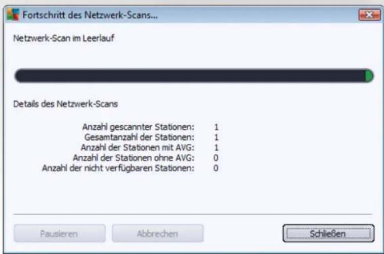 AVG AntiVirus Business Edition 2014 - • Fortschritt des Netzwerk-Scans anzeigen - 1