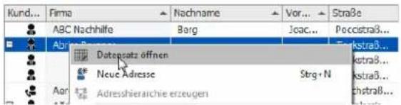 COBRA CRM PRO 2017 - Zwischen Adresstabelle und Adressmaske wechseln - 2