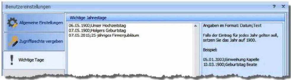COBRA Adress PLUS 2017 - Wichtige Tage - 1