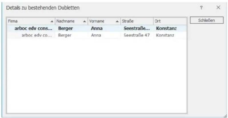COBRA Adress PLUS 2017 - Dublettenkontrolle - 2