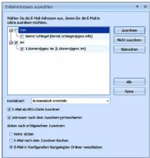 COBRA Adress PLUS 2017 - E-Mail(s) zuordnen - 2