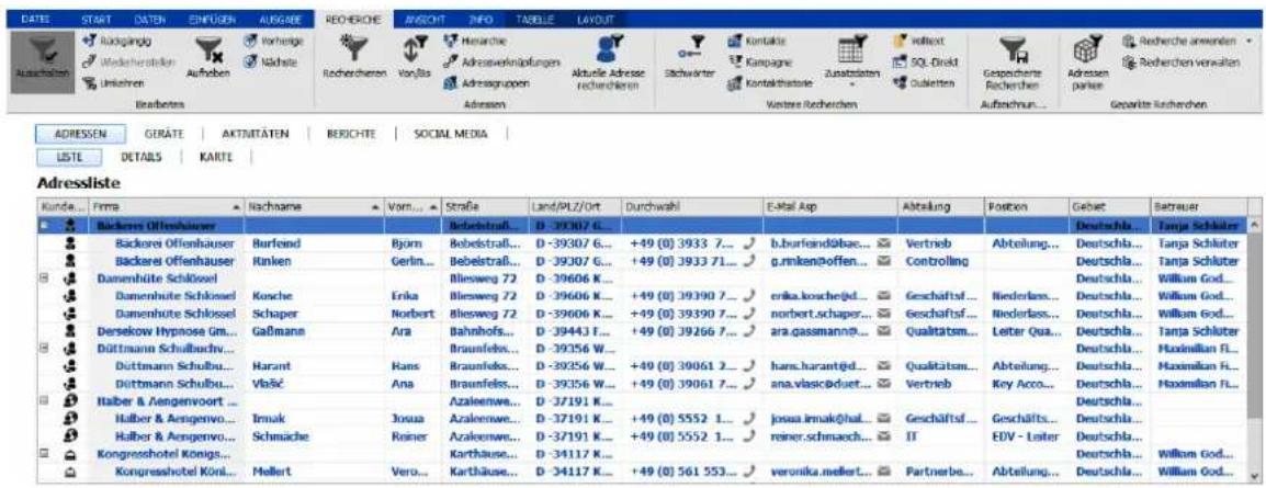 COBRA Adress PLUS 2017 - Recherchieren - 2