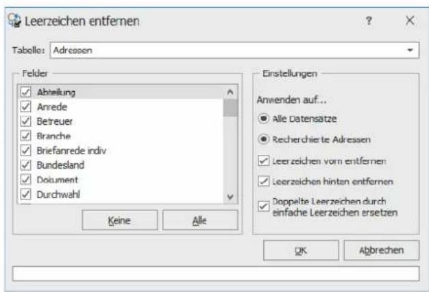 COBRA Adress PLUS 2017 - Leerzeichen entfernen - 1