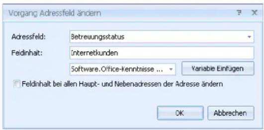 COBRA Adress PLUS 2017 - Feldinhalt ändern - 1