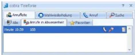 COBRA Adress PLUS 2017 - Anrufe in Abwesenheit - 1