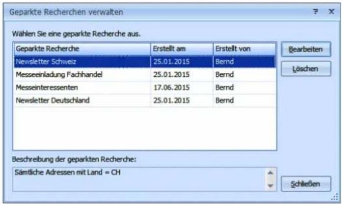 COBRA Adress PLUS 2017 - Geparkte Recherchen - 3