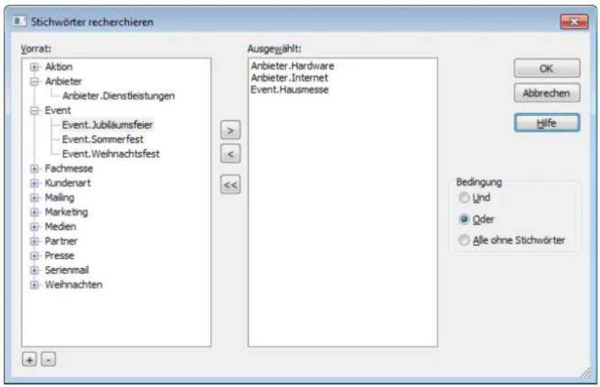 COBRA Adress PLUS 2017 - Stichwörter recherchieren - 1
