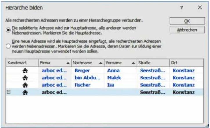 COBRA Adress PLUS 2017 - Hierarchie nachträglich bilden - 1
