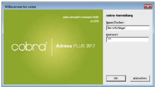 COBRA Adress PLUS 2017 - Das Programm starten - 3