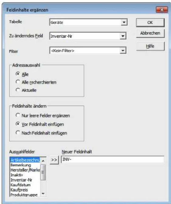 COBRA Adress PLUS 2017 - Feldinhalte ergänzen - 1