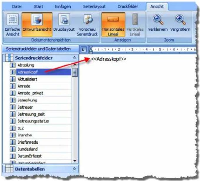 COBRA Adress PLUS 2017 - Feldinhalte aus der Datenbank einfügen - 4