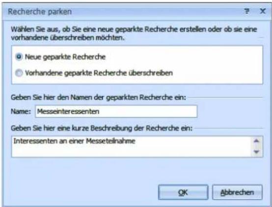 COBRA Adress PLUS 2017 - Geparkte Recherchen - 1
