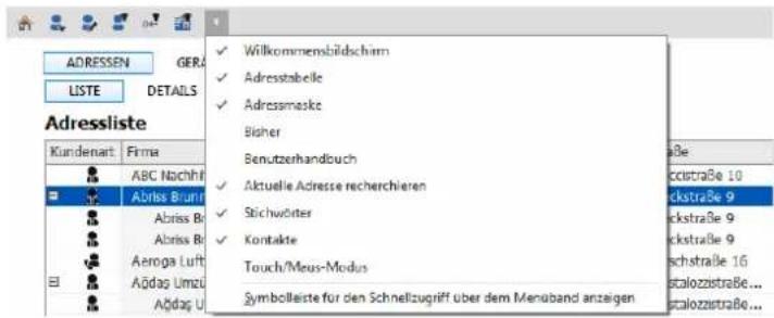COBRA Adress PLUS 2017 - Befehle anzeigen und ausblenden - 1
