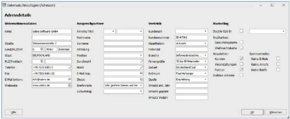 COBRA Adress PLUS 2017 - Hauptadresse - 1