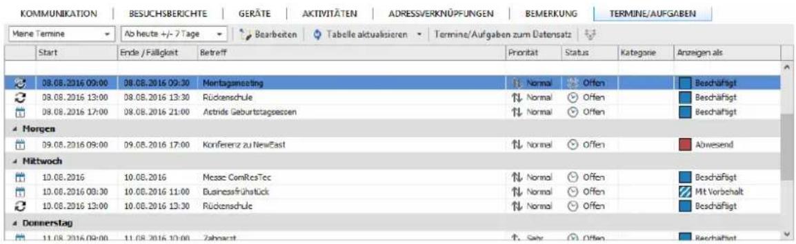 COBRA Adress PLUS 2017 - Mit der Termin-/Aufgabenliste in cobra arbeiten - 1
