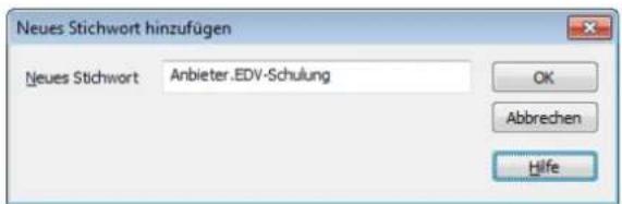 COBRA Adress PLUS 2017 - Ein neues Stichwort erfassen - 1