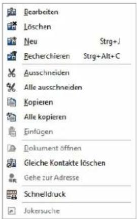 COBRA Adress PLUS 2017 - Kontextmenü für Kontakte und Zusatzdaten - 1