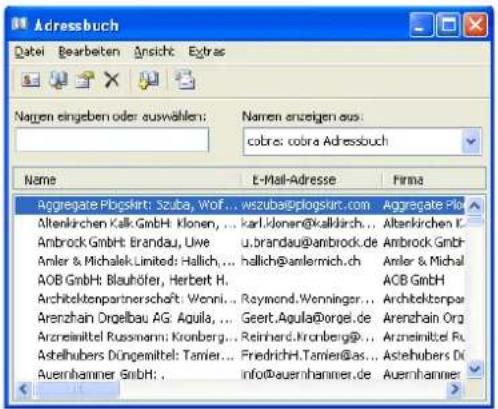 COBRA Adress PLUS 2017 - Adresse für eine E-Mail auswählen - 1