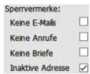 COBRA Adress PLUS 2017 - Sperrvermerke - 1