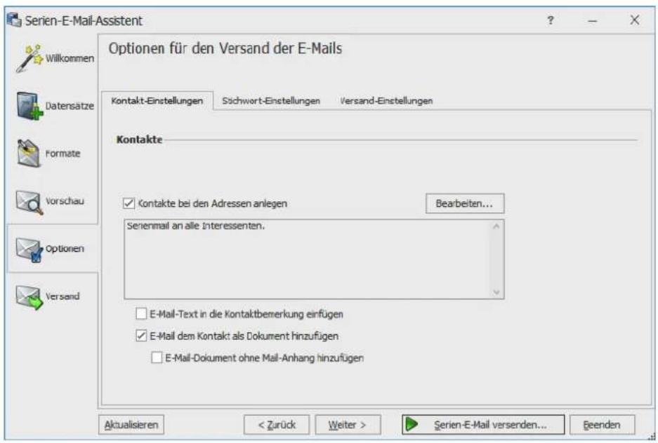 COBRA Adress PLUS 2017 - Schritt 4 – Optionen - 1