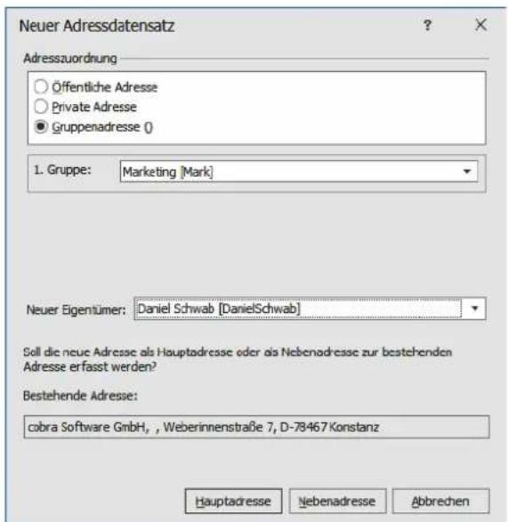 COBRA Adress PLUS 2017 - Nebenadresse - 1